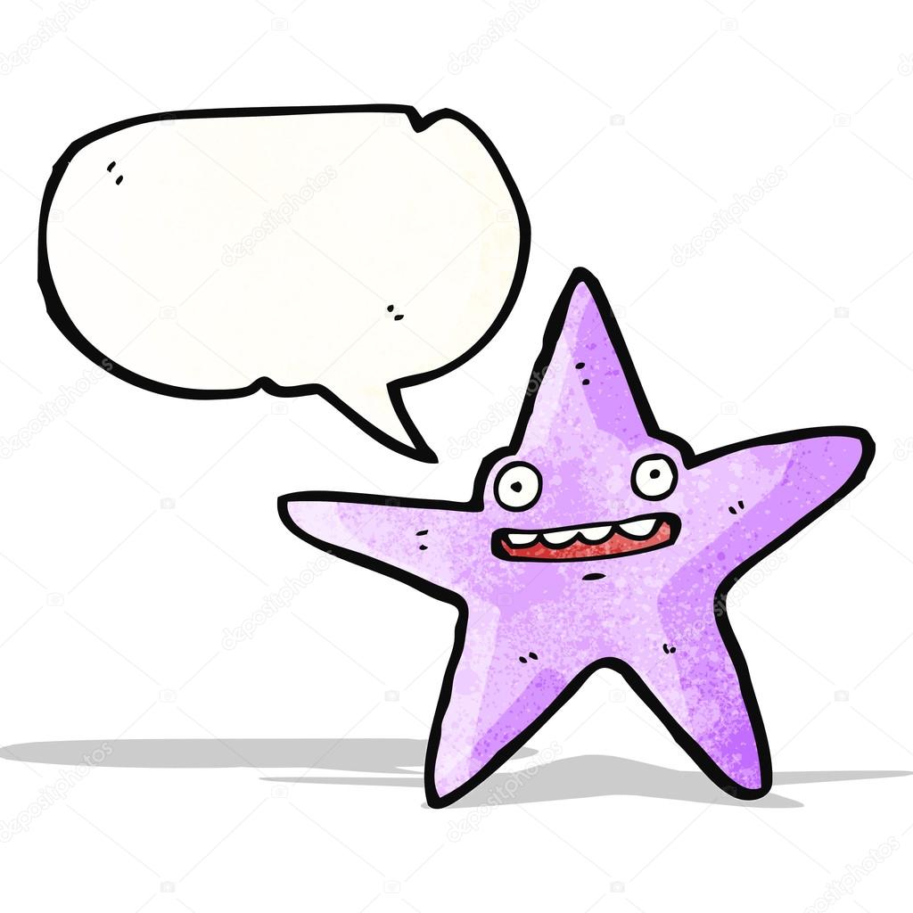 étoile De Mer Dessin Animé Avec Bulle De Dialogue Image