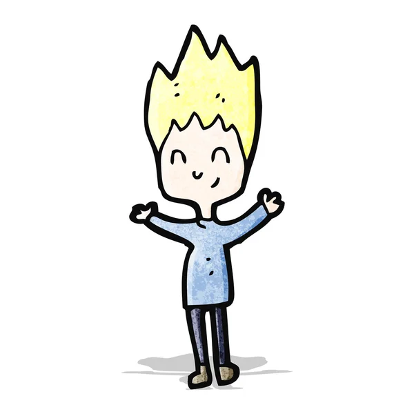 Cartoon happy blond pojke — Stock vektor