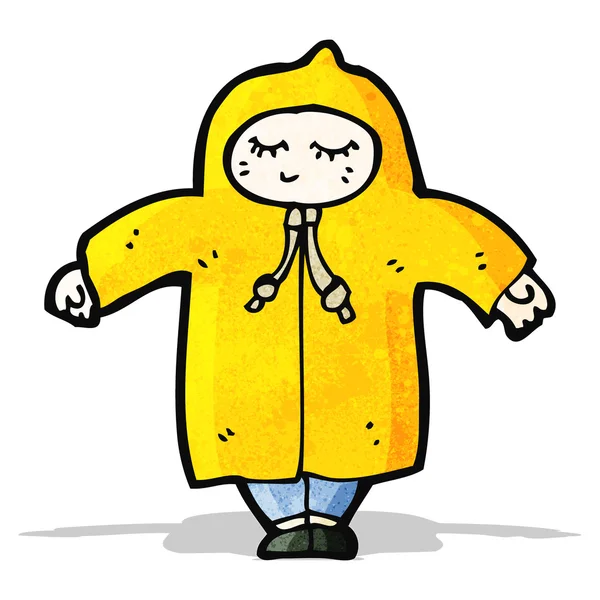 Cartoon person in raincoat — Stock Vector