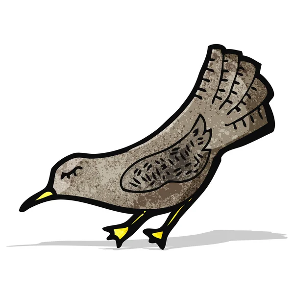 Pássaro negro dos desenhos animados — Vetor de Stock