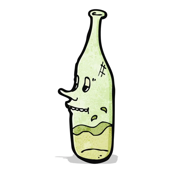 Cartoon wijn fles — Stockvector