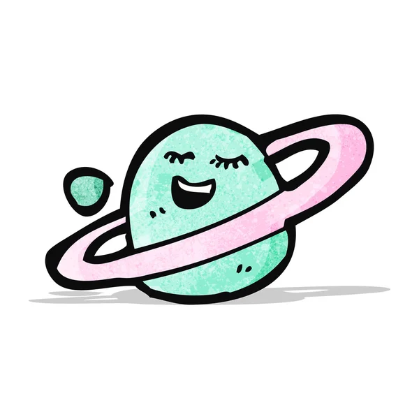 Feliz planeta de dibujos animados — Vector de stock