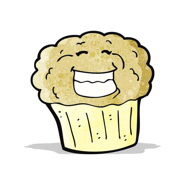 Muffin sonriente de dibujos animados — Vector de stock