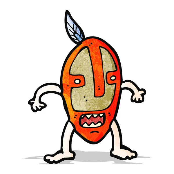 Homem dos desenhos animados usando máscara grande — Vetor de Stock