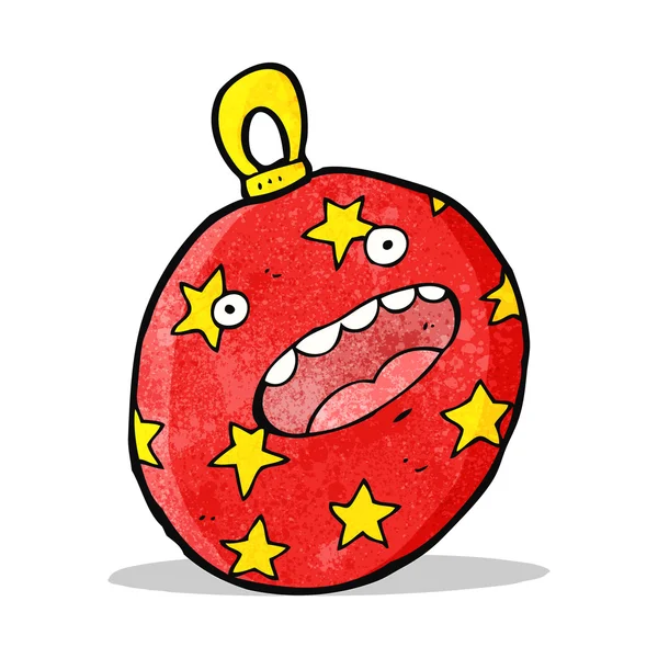 Navidad bauble personaje de dibujos animados — Vector de stock