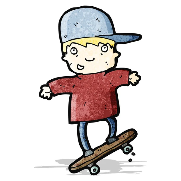Dessin animé garçon sur skateboard — Image vectorielle
