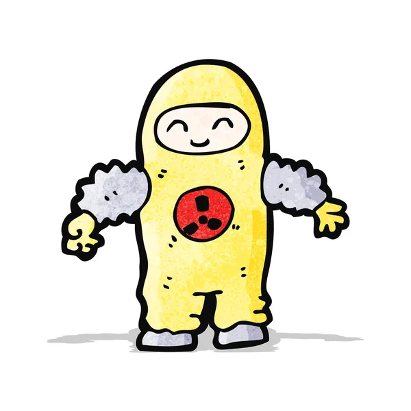 Cartoon man in protective suit — Stock Vector