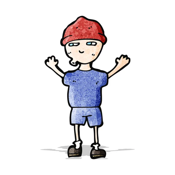 帽子の漫画少年 — ストックベクタ