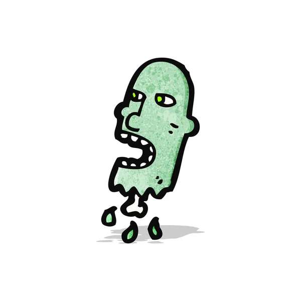 Gross severed zombie head cartoon — Stock Vector