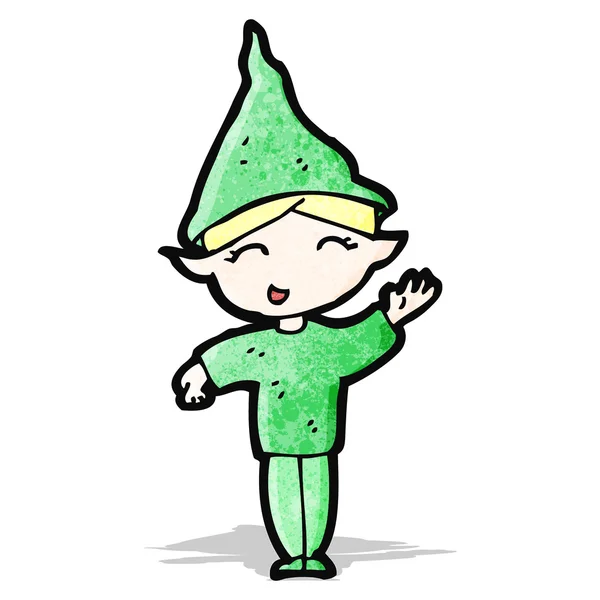 Dessin animé elfe de Noël — Image vectorielle