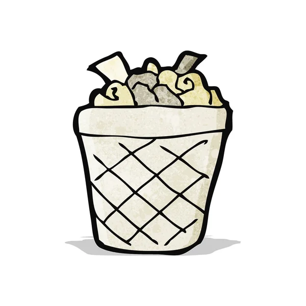 Cesta de papel de basura de dibujos animados — Vector de stock