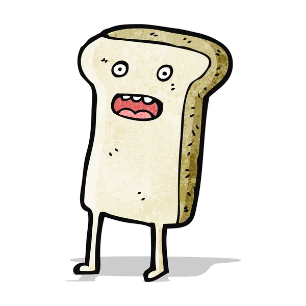 Sliced bread cartoon character — Stock Vector