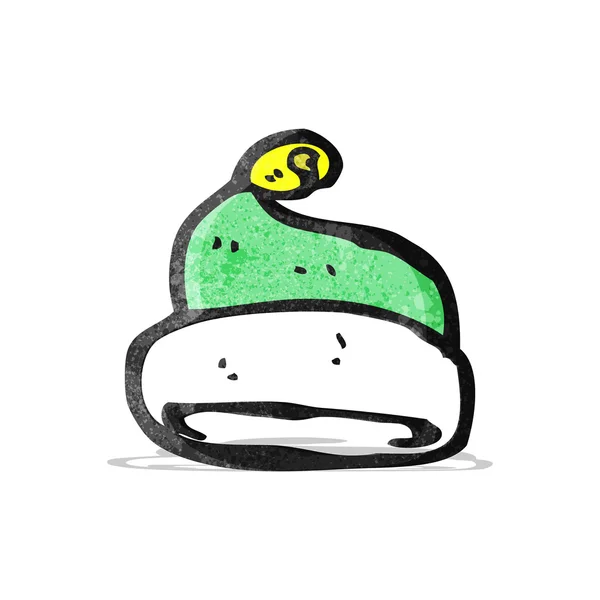 Desenho animado verde chapéu de santa — Vetor de Stock