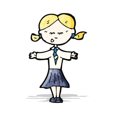 çizgi film sarışın okul çocuk