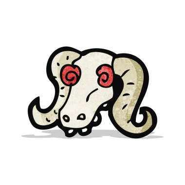 Spooky ram kafatası karikatür