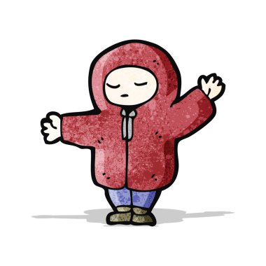 cartoon boy in winter coat clipart