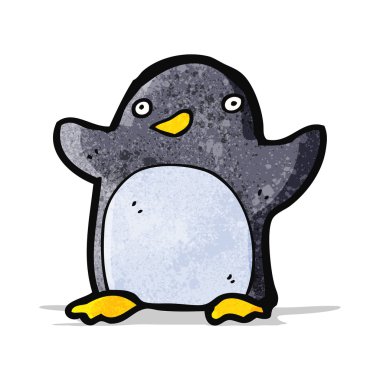 sevimli çizgi penguen