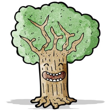 mutlu karikatür ağaç