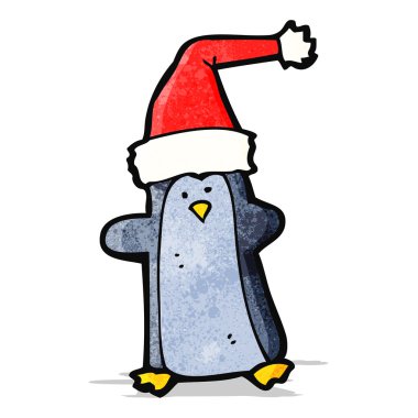 Noel penguen karikatür