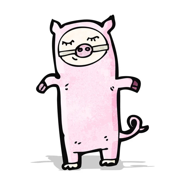 Costume de cochon dessin animé — Image vectorielle