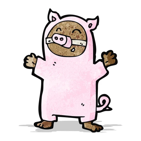 Costume de cochon dessin animé — Image vectorielle