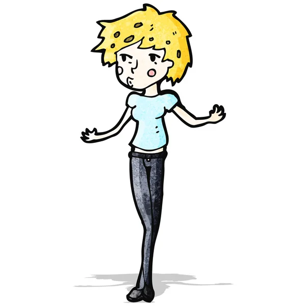 Cartoon blond model — Stock Vector