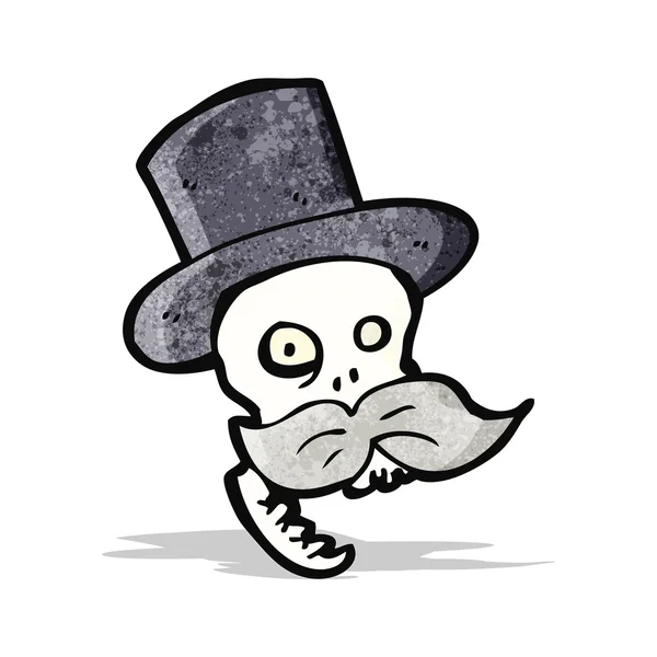 Calavera de dibujos animados con bigote — Archivo Imágenes Vectoriales