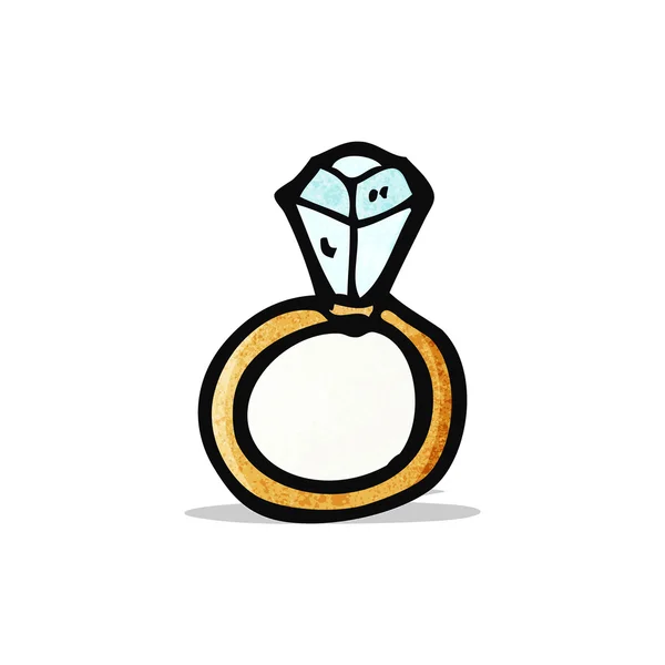 Cartoon diamond engagement ring — Stockvector