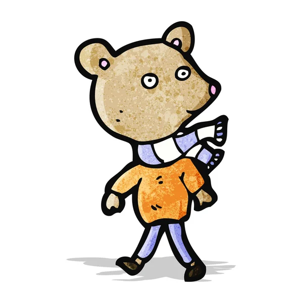 Cartoon bear wearing scarf — Stock Vector