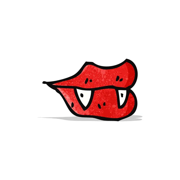 Vampier lippen cartoon — Stockvector