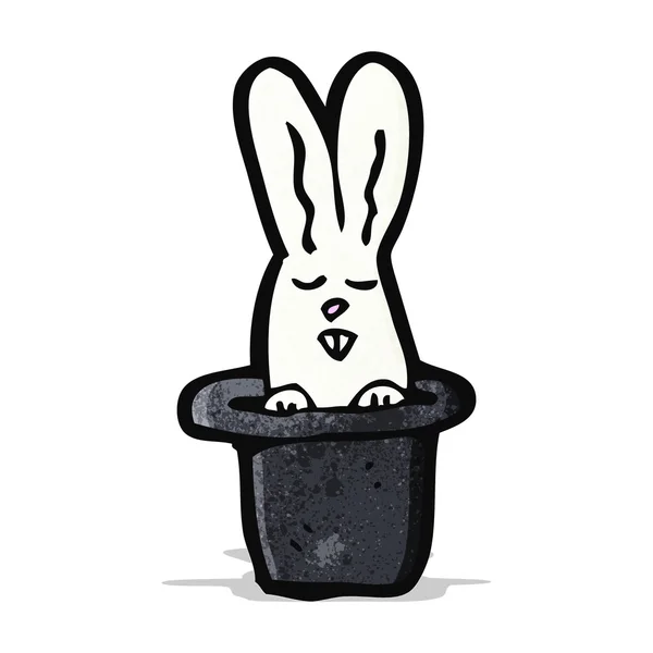 Lapin de bande dessinée en chapeau haut de forme — Image vectorielle