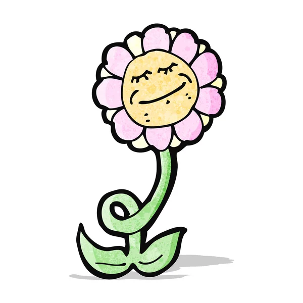 Dibujos animados flor feliz — Vector de stock