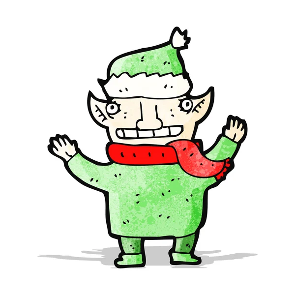 Dibujos animados Navidad elfo — Vector de stock