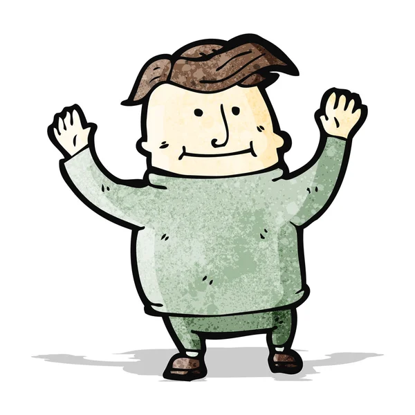 Dibujos animados feliz hombre con sobrepeso — Vector de stock