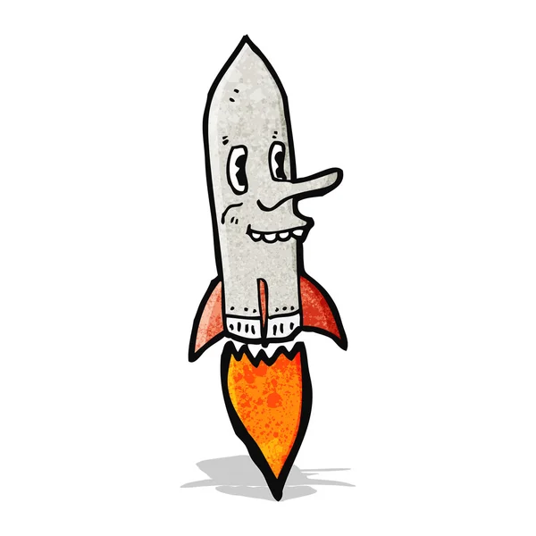 Cartoon rocket with face — Stock Vector