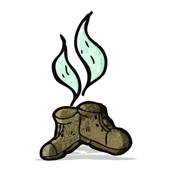 Viejo maloliente botas de dibujos animados — Vector de stock