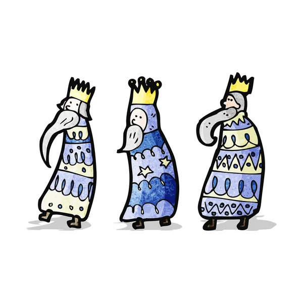 Cartoon three kings — Stock Vector