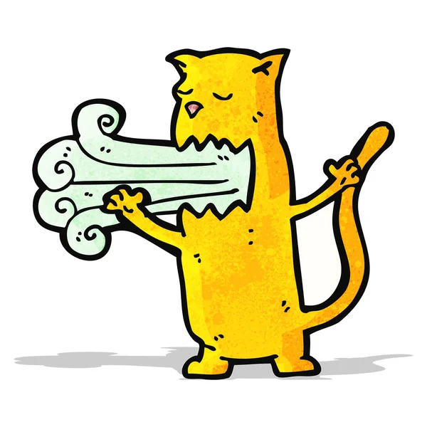 Cartoon burping cat — Stock Vector