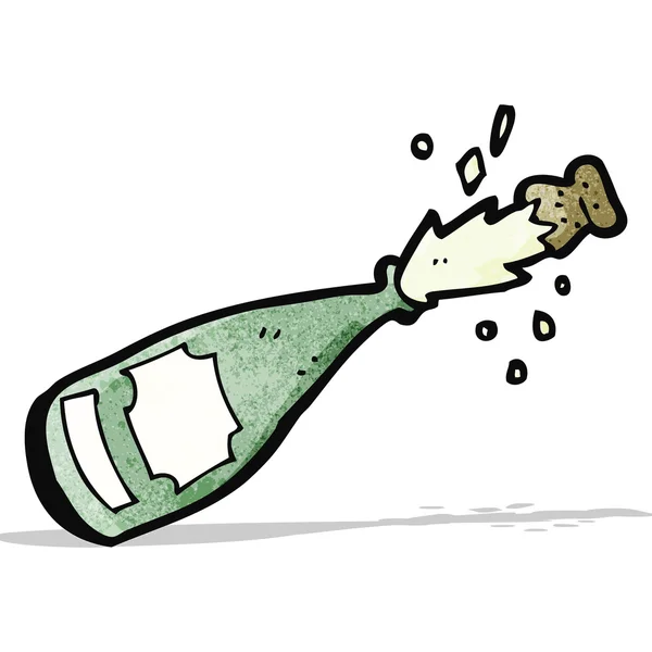 Cartoon champagne bottle — Stock Vector