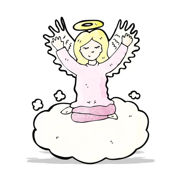 Cartoon angel old cloud — Stock Vector