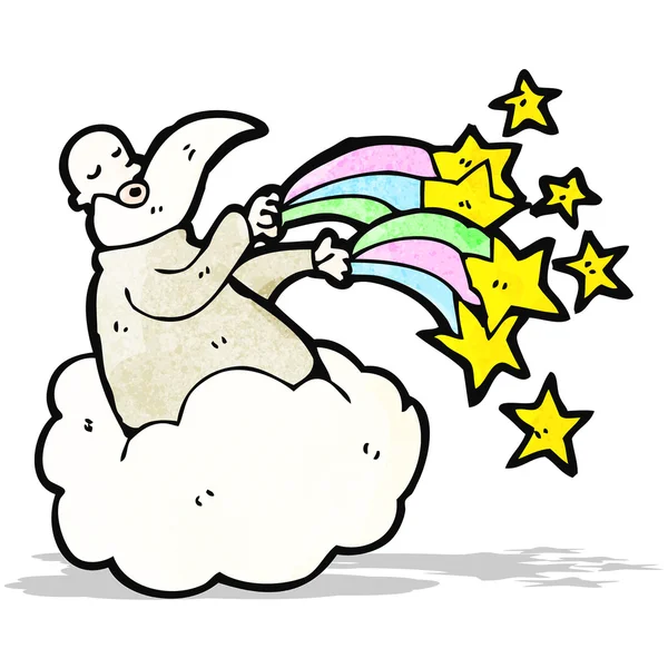 云彩上的卡通神 — 图库矢量图片