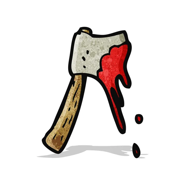 Cartoon bloody axe — Stock Vector