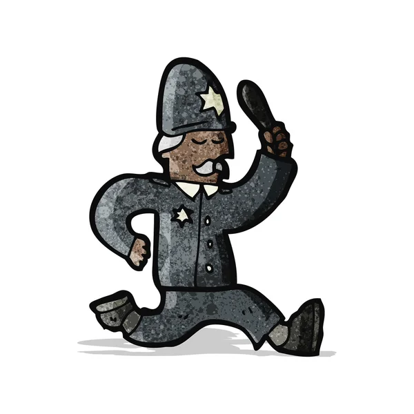 Caricatura corriendo policía — Vector de stock
