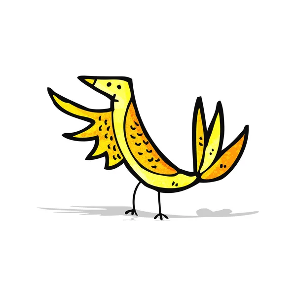 Dibujos animados pájaro amarillo — Archivo Imágenes Vectoriales