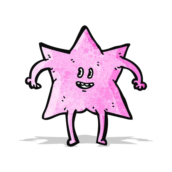 Pink star cartoon character — Stock Vector