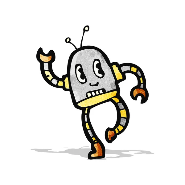 Cartoon little dancing robot — Stock Vector