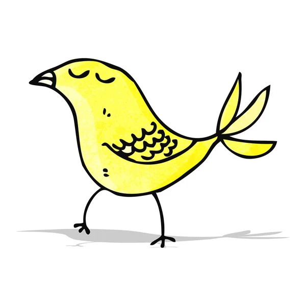 Dibujos animados pájaro amarillo — Vector de stock