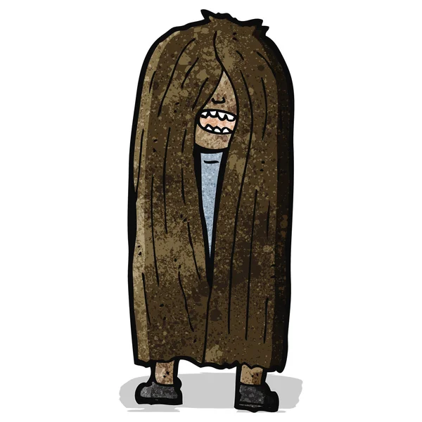 Cartoon long haired man — Stock Vector