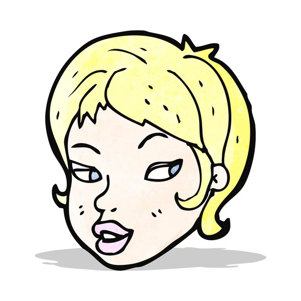 Zeichentrick hübsches blondes Mädchen — Stockvektor