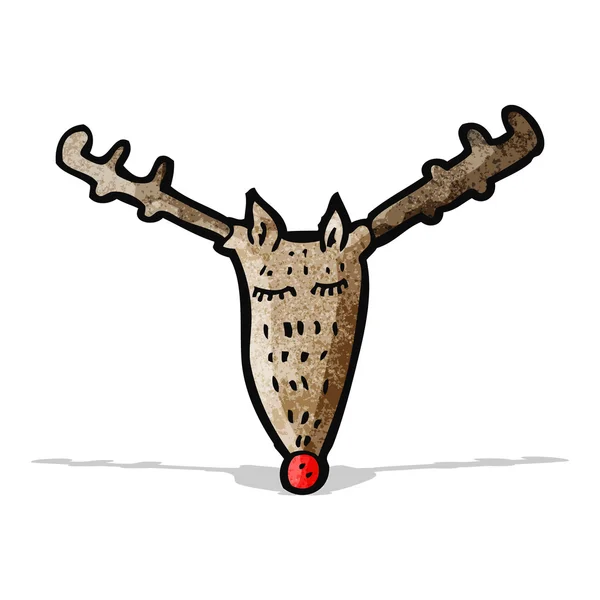 Cartone animato rosso naso renna — Vettoriale Stock